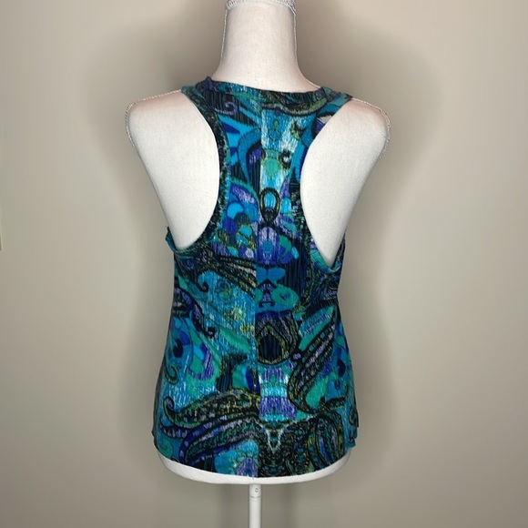 Max Rave Brand Blue and Green Patterned Top - Picture 3 of 7